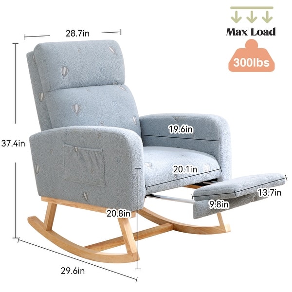 dimension image slide 1 of 15, HOMYKA Rocking Chair for Nursery with Footrest