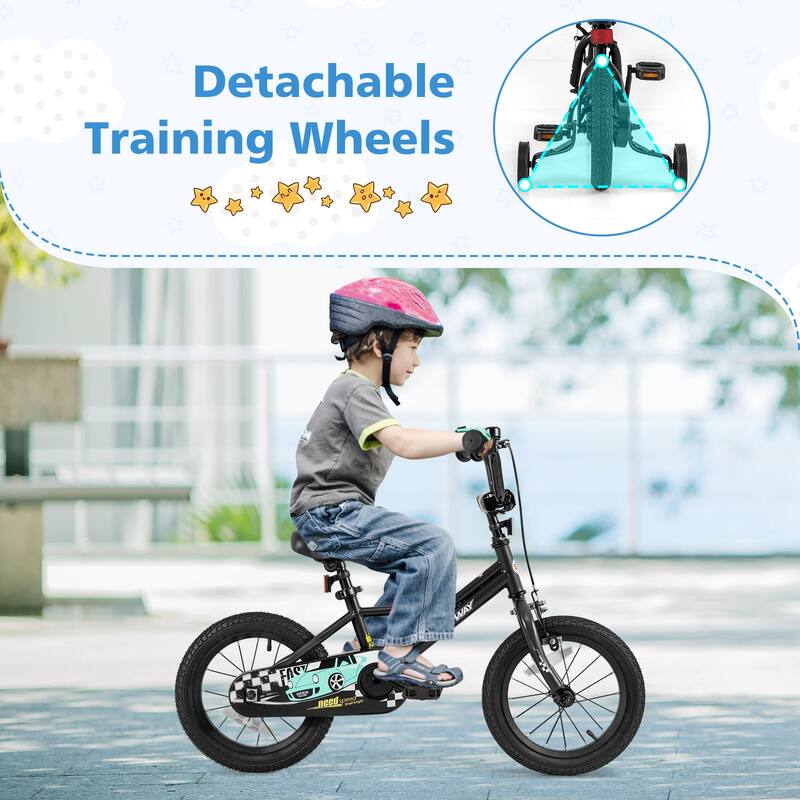 Costway 12"/14"/16"/18" Kids Training Bike with Removable Training