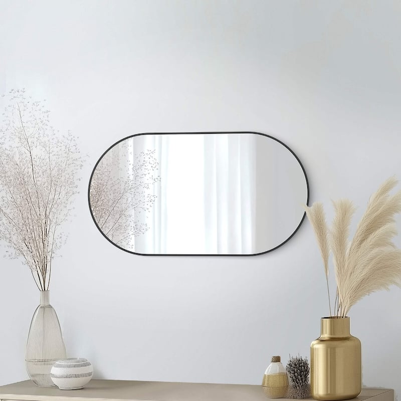20 x 36 Inch Shatterproof Wall Mount Metal Frame Mirror
