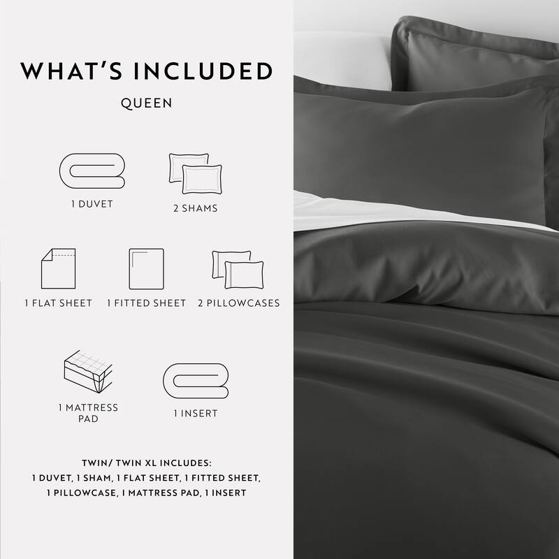 Simply Essential Dorm In A Bag Duvet, Sheet Set, Mattress Pad and Duvet Insert