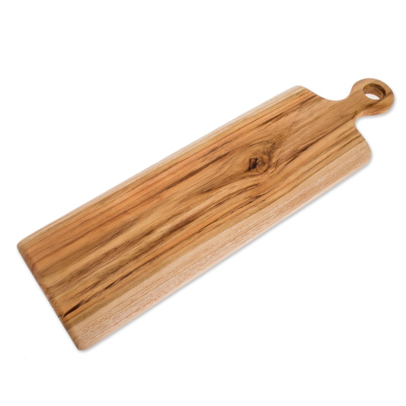 Novica Handmade Morning Baguette Teak Wood Cutting Board (20 Inch)
