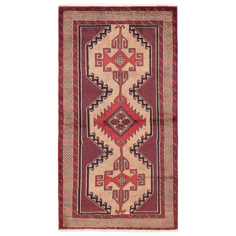 ECARPETGALLERY Hand-knotted Royal Baluch Tan Wool Rug - 3'2 x 6'2 - Tan - 3'2 x 6'2