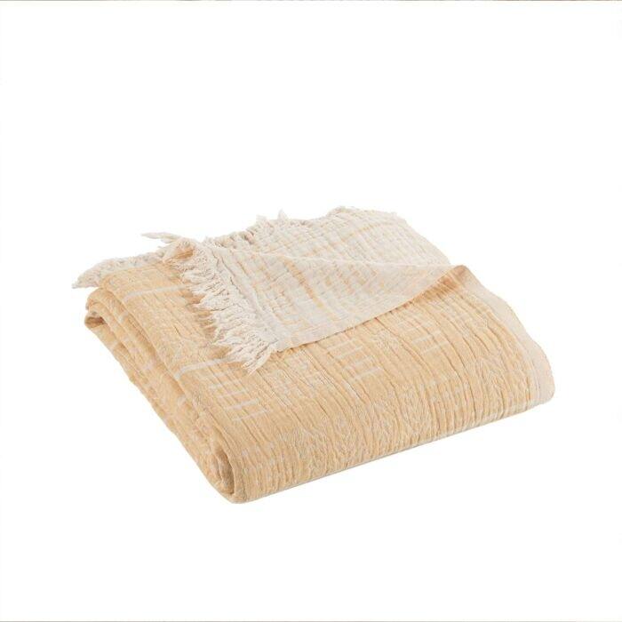 OrganicClub Super Soft Cotton 3-ply Reversible Throw Bedspread - Queen
