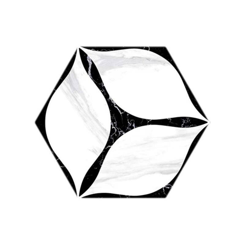 Capricho 8x9 Black Matte Hexagon Porcelain Tile - Floor, Wall, Backsplash