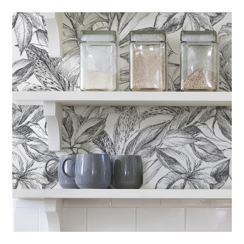 NuWallpaper Black Canopy Peel & Stick Wallpaper - 216in x 20.5in x 0.025in