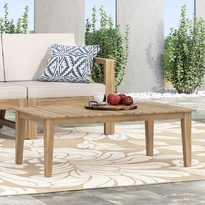 Kiara Acacia Wood Outdoor Coffee Table by Christopher Knight Home