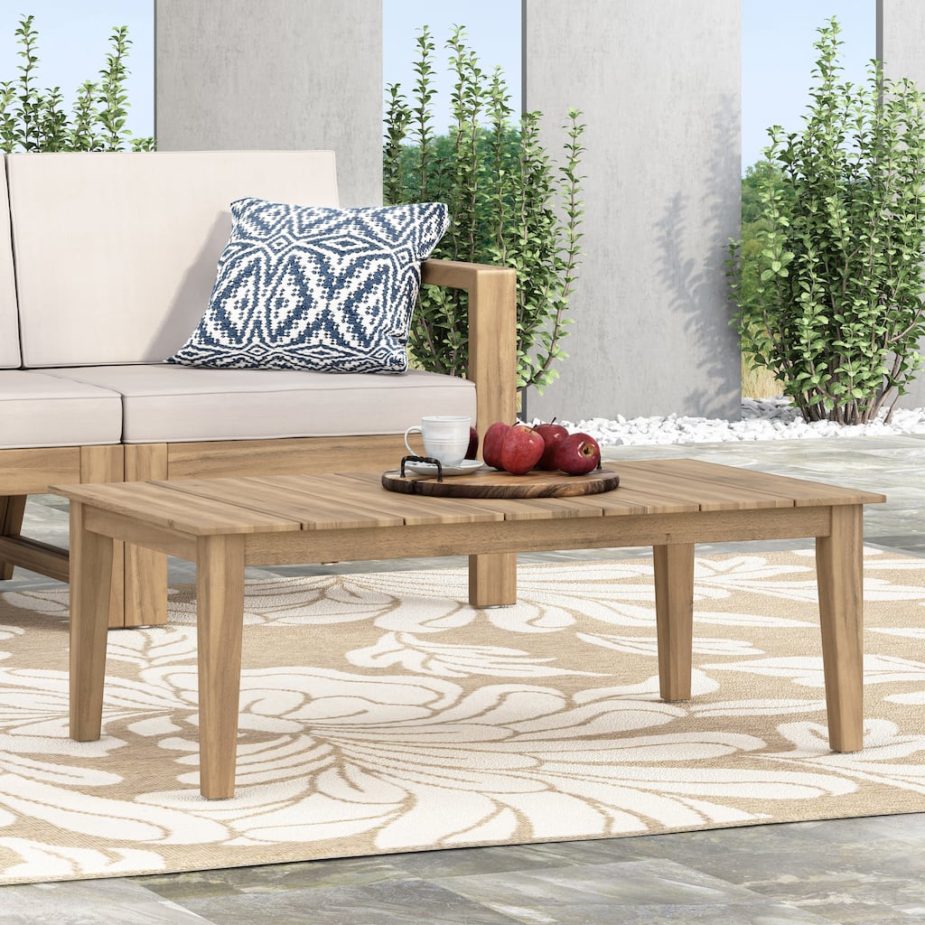 Kiara Acacia Wood Outdoor Coffee Table by Christopher Knight Home