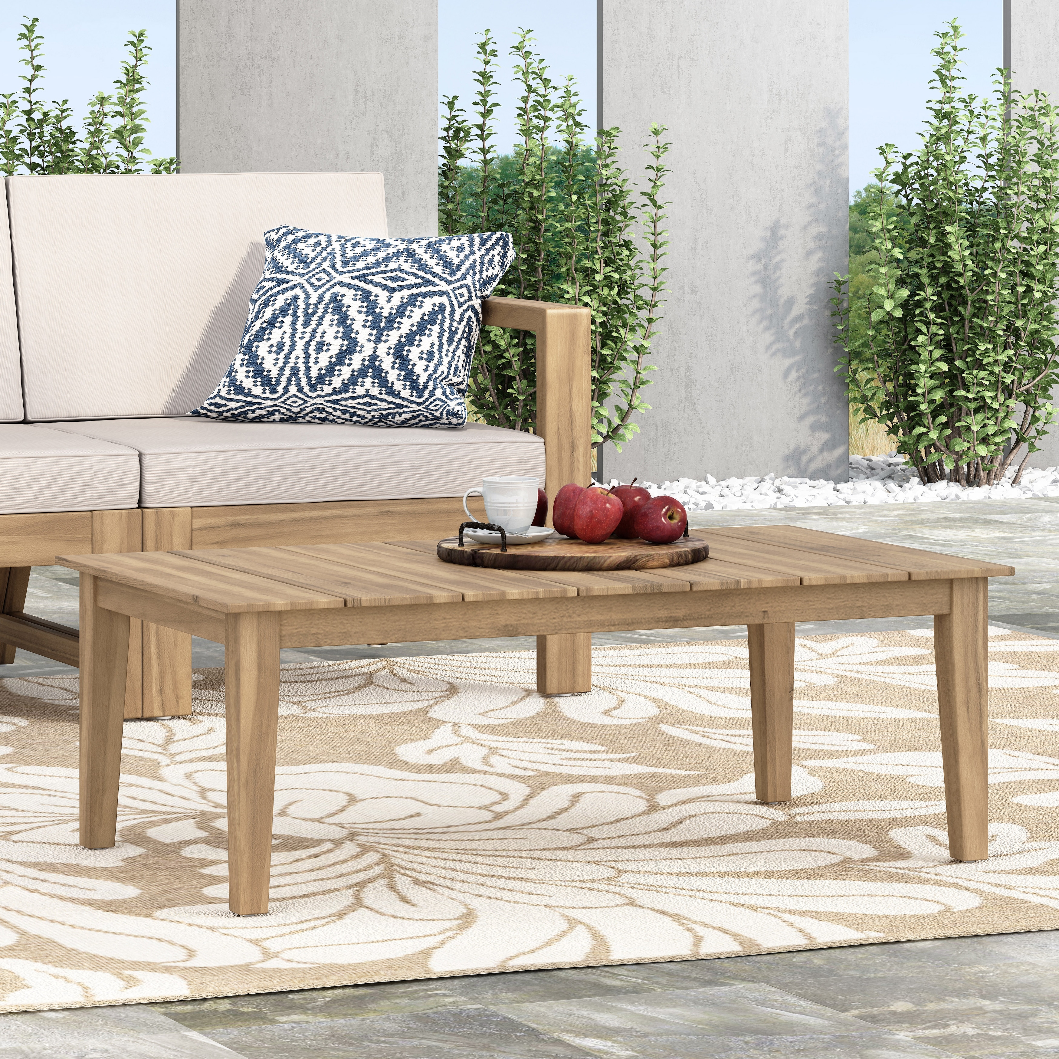 Kiara Acacia Wood Outdoor Coffee Table by Christopher Knight Home