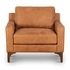 preview thumbnail 2 of 55, Poly & Bark Sorrento 35" Lounge Chair - Full Grain Genuine Italian Leather Cognac Tan