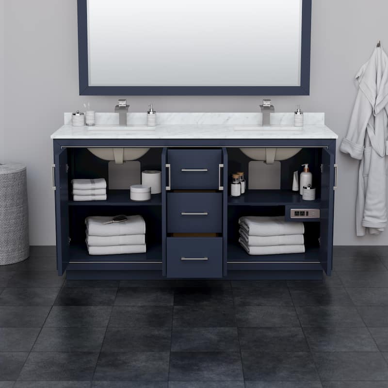 Icon 66-inch Double Vanity, Quartz Top