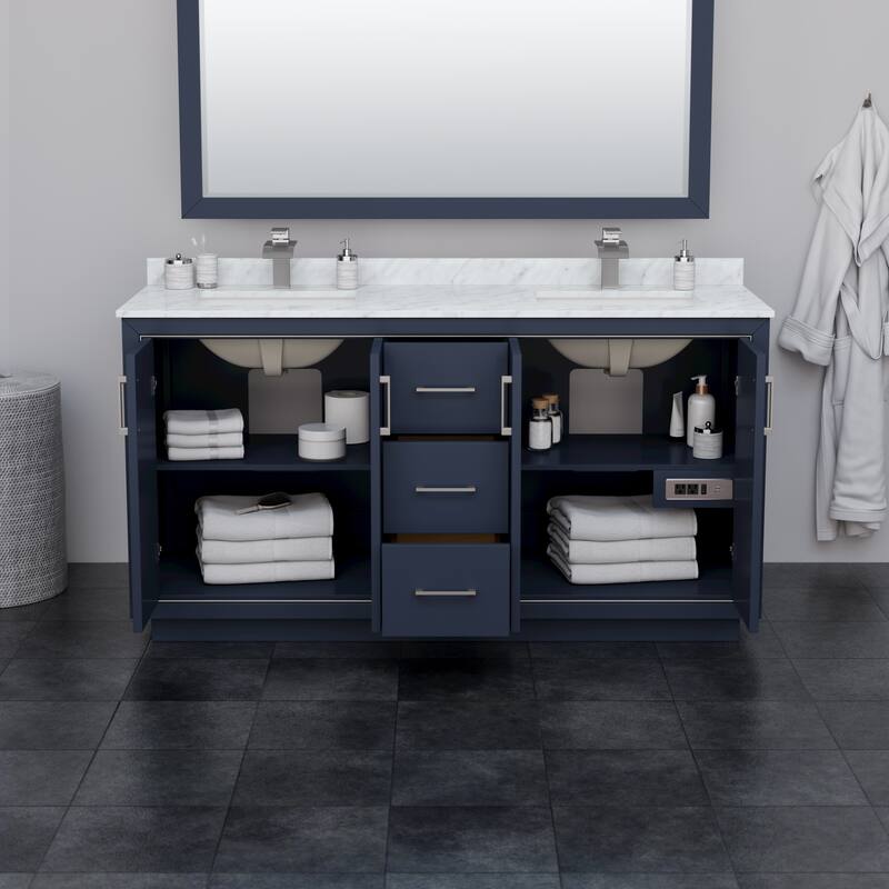 Icon Double Vanity Set, Cultured Marble Top, No Mirror