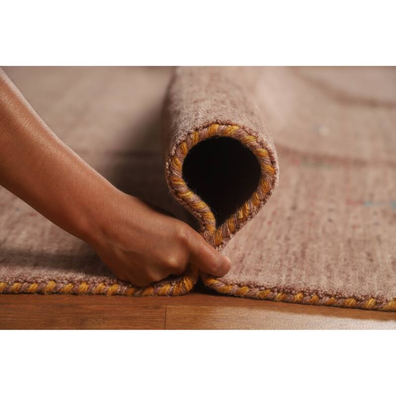 Hand Knotted Oriental 100% Wool Carpet Tribal Tribal Brown Gabbeh Area Rug - 9' 11'' X 8' 0''