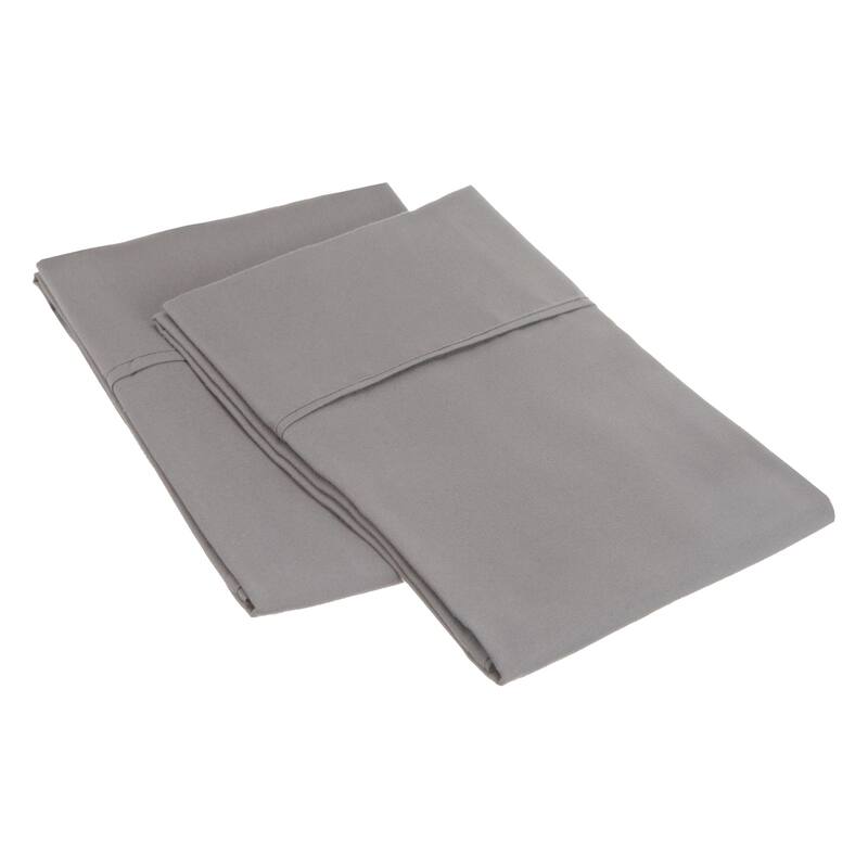 Superior Microfiber Wrinkle-resistant Solid Plain Weave Pillowcases - King - Silver