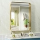 preview thumbnail 84 of 141, Apmir Metal Frame Tempered Glass Bathroom Vanity Mirror for Wall, Cloakroom, Bedroom 30" x 22" - Gold