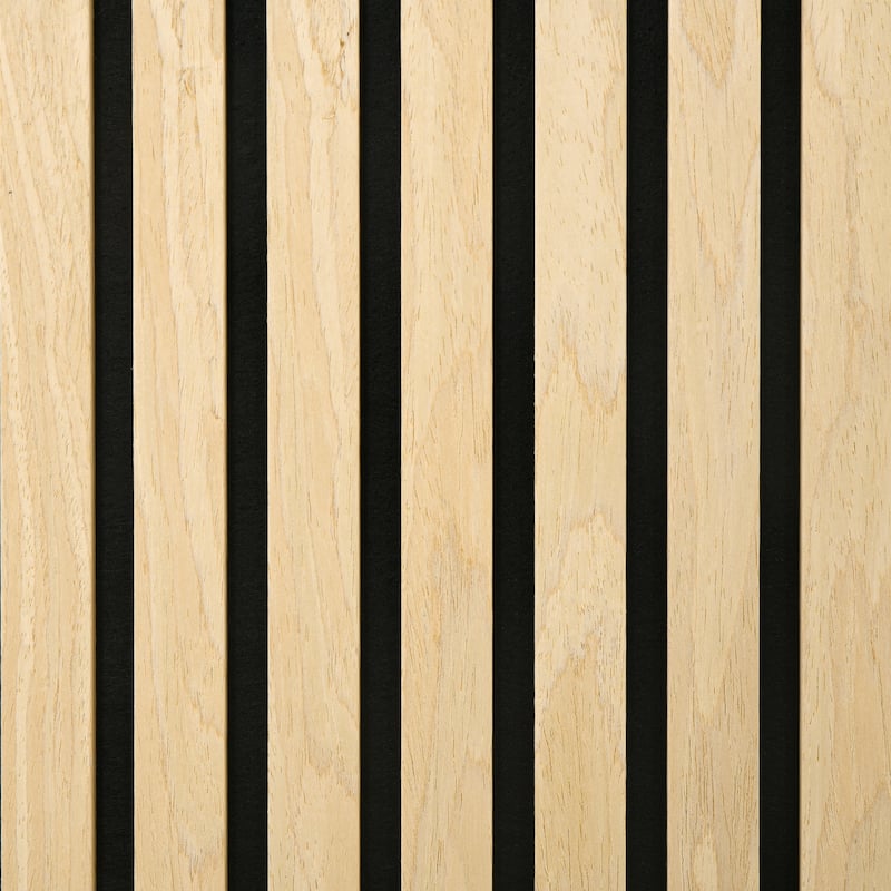 HOMCOM 4 Pack 3D Faux Wood Wall Panels, 24" x 24" Sound Absorbing Acoustic Panels, Wood Slat Wall Panels for Interior Wall Decor