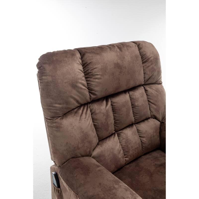Power Lift Recliner Chair with Heat & Massage, Dual OKIN Motors Lift Sofa, Lounge Chair with 2 Pockets & 2 Cup Holders