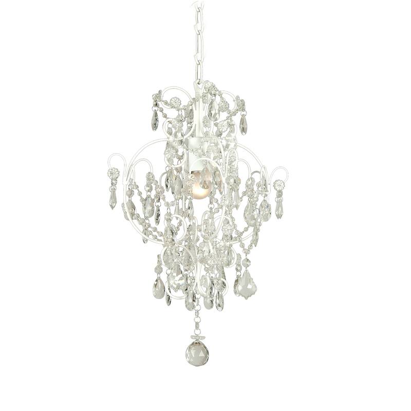 1-Light Chrome Chandelier With Clear Crystals