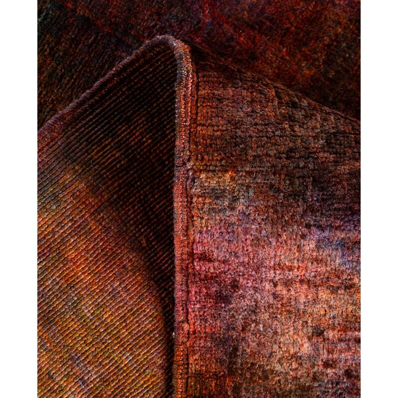 Overdyed One-of-a-Kind Hand-Knotted Area Rug - Orange - 3' 0" x 7' 10"