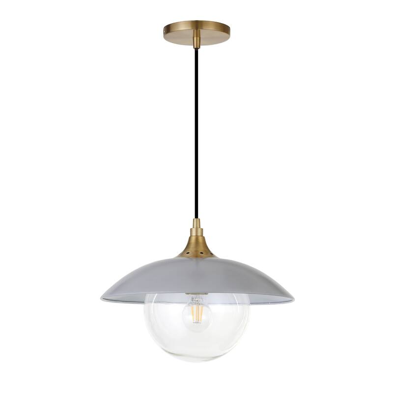 Alvia 14.5" Wide Pendant with Metal/Glass Shade - 14.5" Wide