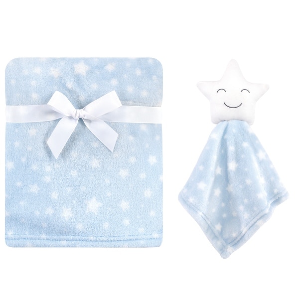 slide 1 of 1, Hudson Baby Infant Boy Plush Blanket with Security Blanket, Star Boy, One Size - Star Boy - One Size One Size - Star Boy