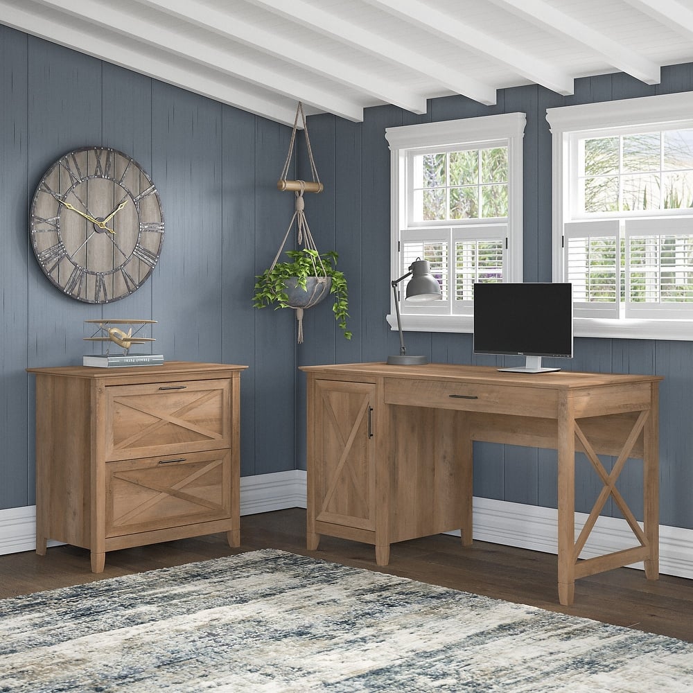 Key West 54W Computer Desk with Storage and Cabinet by Bush Furniture