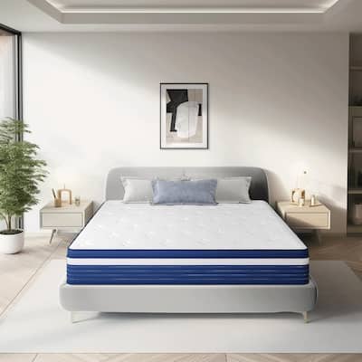 IFLUOUS 10in. Medium Firm Pillow Top Innerspring Mattress for Back Pain Relief and Cooling with CertiPUR-US, SGS and OEKO-TEX