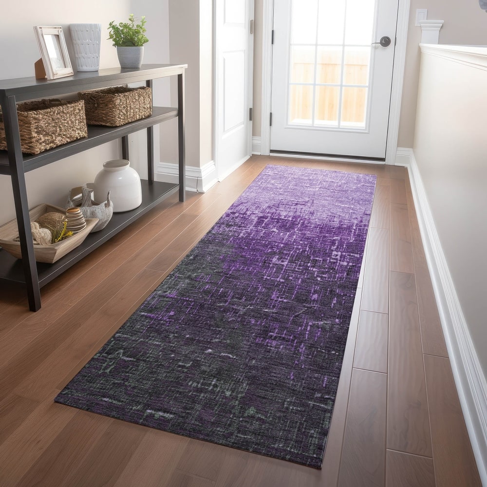 Machine Washable Indoor/ Outdoor Ombre Texture Chantille Rug