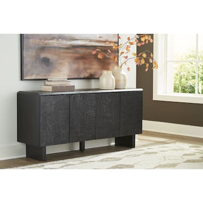 Signature Design by Ashley Farrelmore Black Accent Cabinet - 65" W x 17" D x 30" H