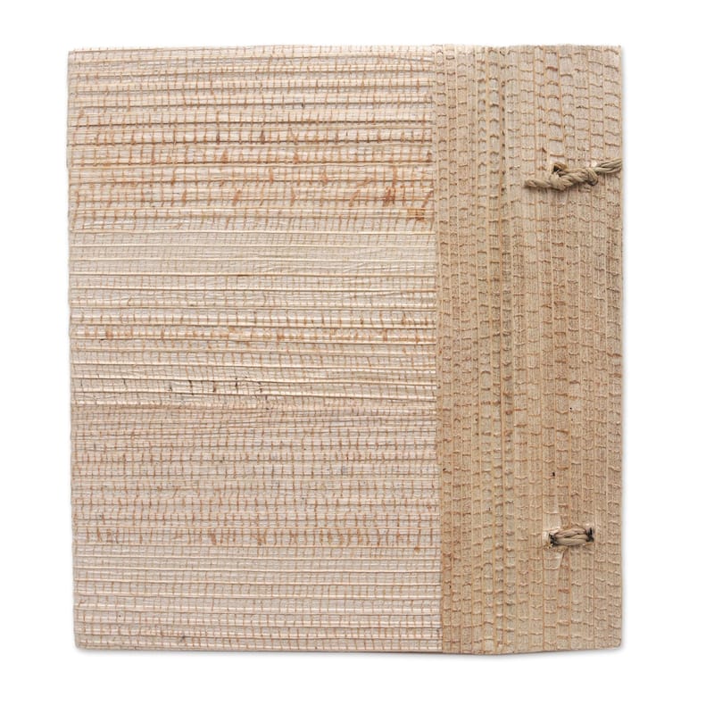 Novica Handmade Pink Leaf Natural Fiber Journal