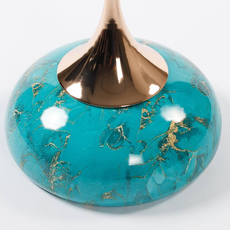 Mermaid Tail End Coffee Table Round Side Table, Modern Metal Pedestal Table