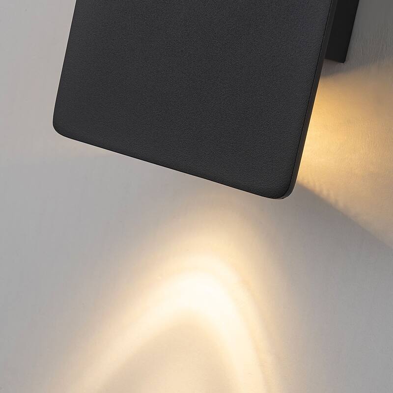 Modern 2-light Integrated LED Outdoor Wall Light Dimmable Wall Sconce - H14.2" x W5.9"
