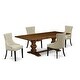 preview thumbnail 37 of 35, Dining Set Included Rectangular Table and Parson Chairs - Distressed Jacobean Finish (Finish & Pieces Option)