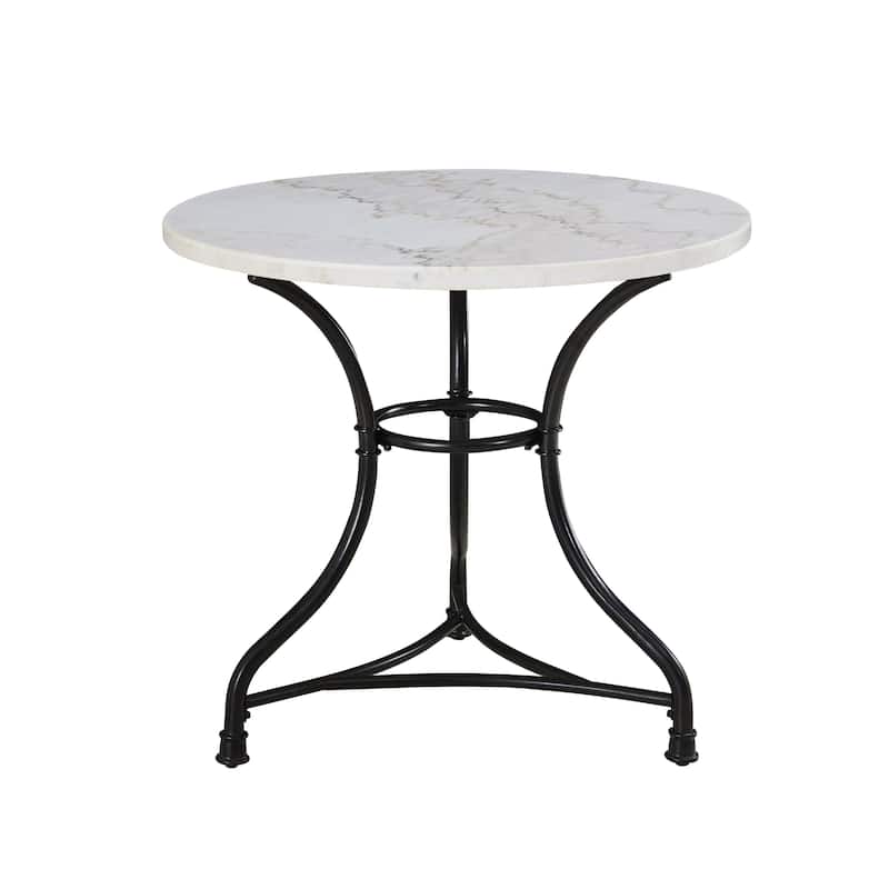 Steve Silver Callao 34" Round Marble Bistro Table,Black - Black