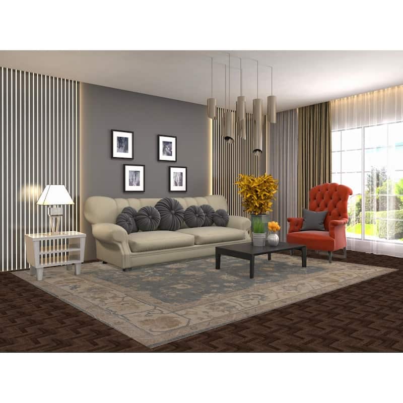 Floral Oushak Turkish Area Rug Handmade Wool Carpet - 8'1"x 9'10"