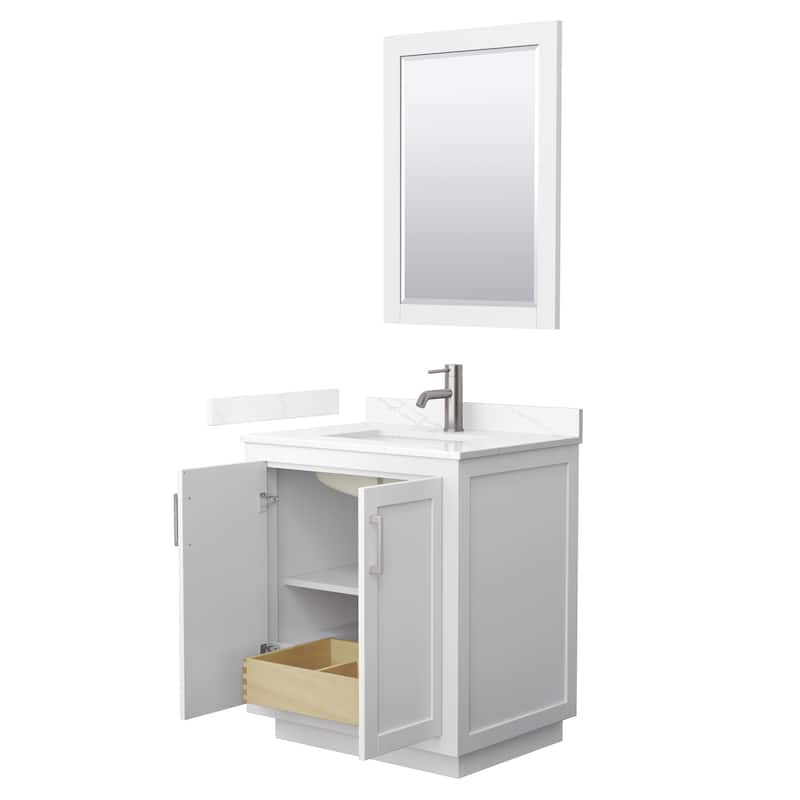 Miranda 30-inch Single Vanity, Quartz Top, 24-inch Mirror