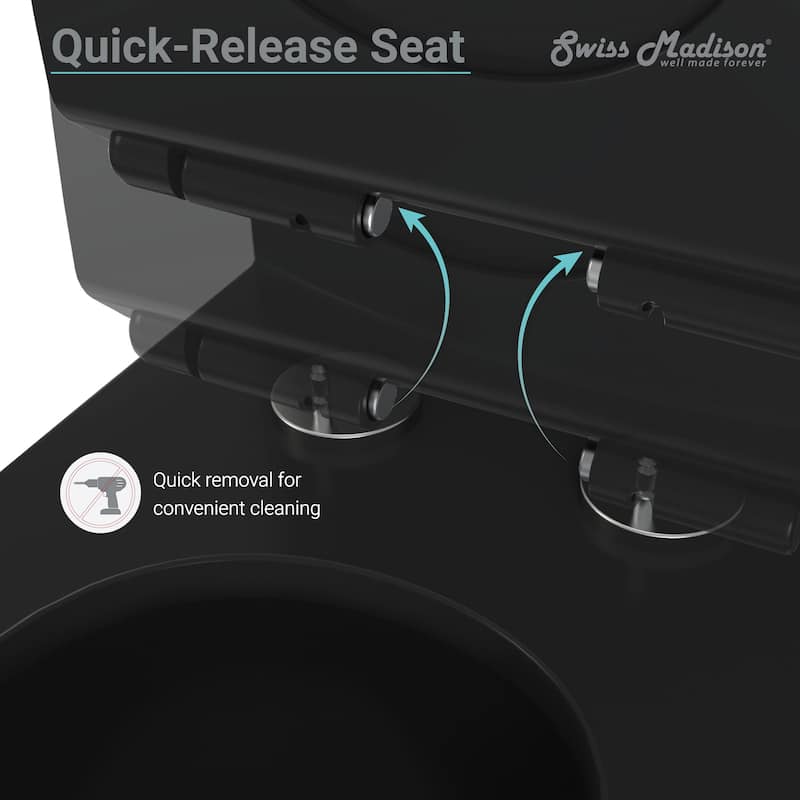 Carre Matte Black Dual Flush Square Toilet 0.8/1.28 gpf