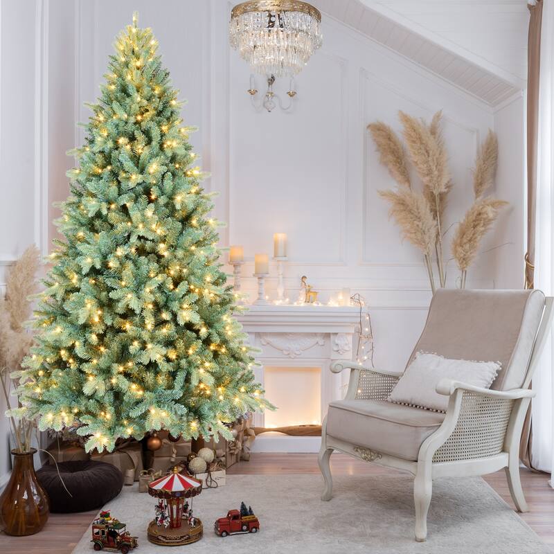 PE&PVC Green Christmas Tree with Lights - N/A