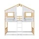 preview thumbnail 8 of 22, Twin over Twin House Bunk Bed with Roof, Safety Guardrails and Ladder