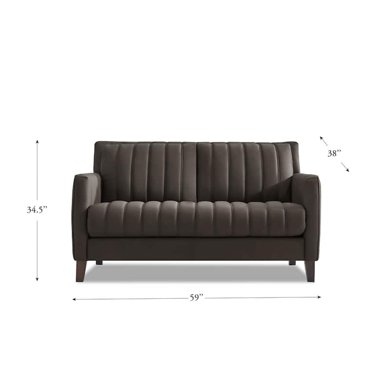 Hydeline Ennis Top Grain Leather Sofa Loveseat and Chair Set - Sofa, Loveseat, Chair