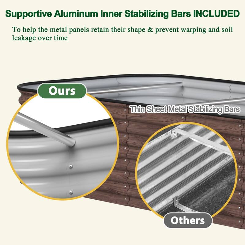 VEIKOUS 24''H Galvanized Raised Garden Bed, Durable Outdoor Planter Box with Rust-Resistant Steel