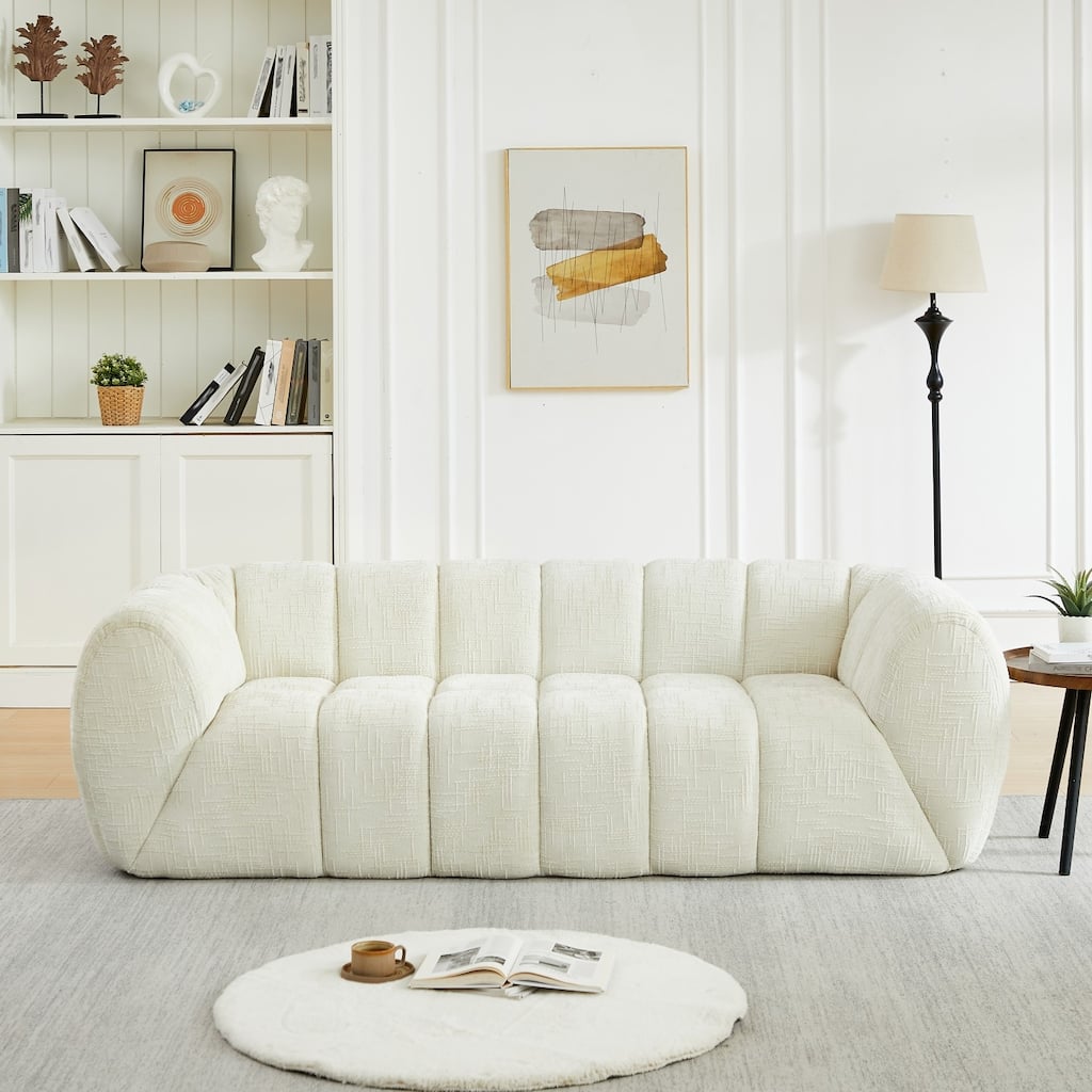 86.5" 3-Seater Chenille Pure Foam Sofa