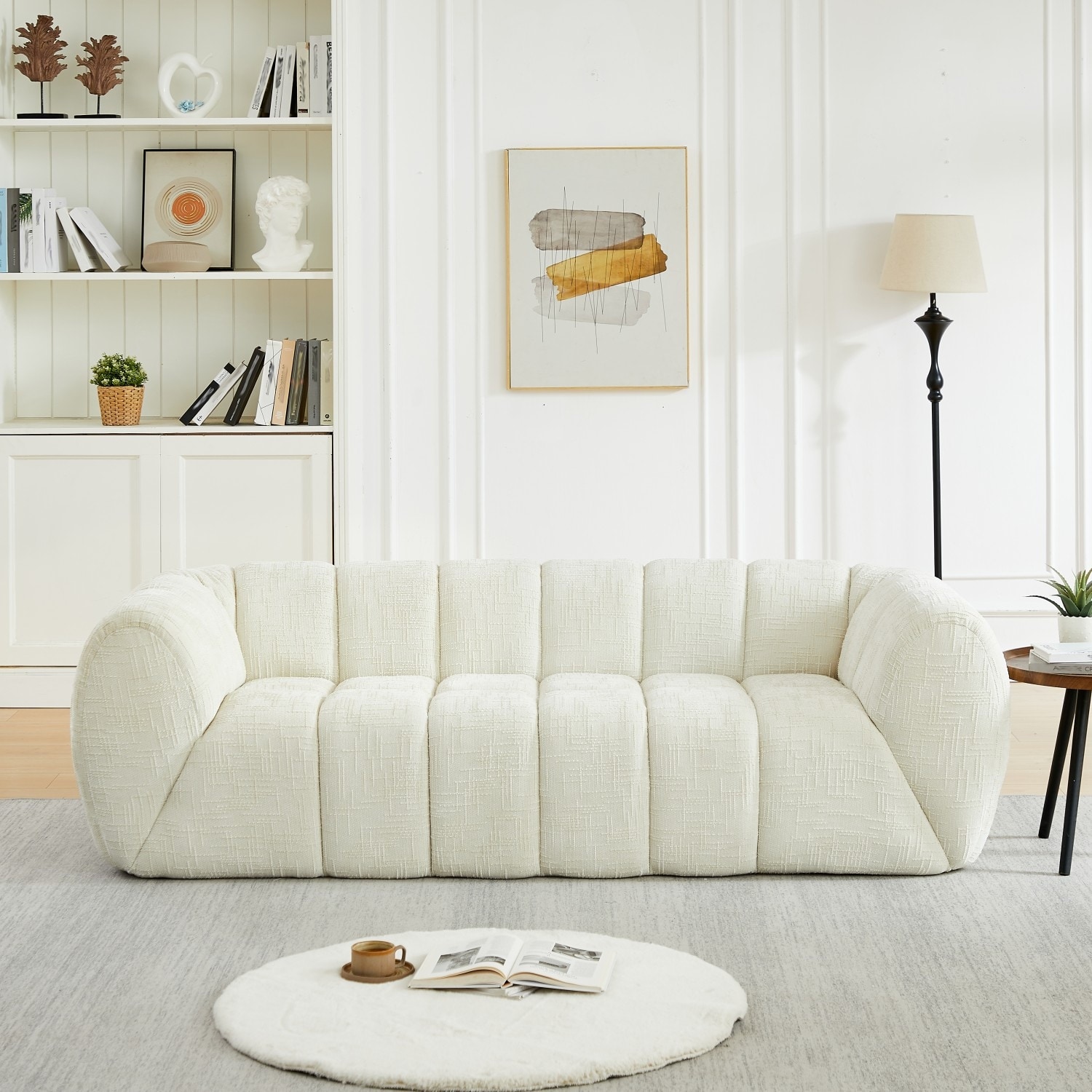 86.5" 3-Seater Chenille Pure Foam Sofa