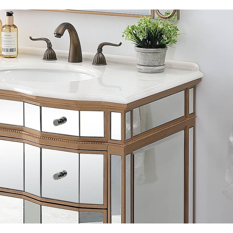 30" Mirrored Asselin Bathroom Sink Vanity
