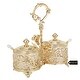 preview thumbnail 2 of 5, Matashi 24K Gold Plated Crystal Studded Two Cup Candy Dish / Salt Holder