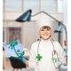 preview thumbnail 4 of 4, DolliBu Blue Narwhal Doctor Baby Soft Plush with Scrub Cap & Face Mask - 11.75 inches