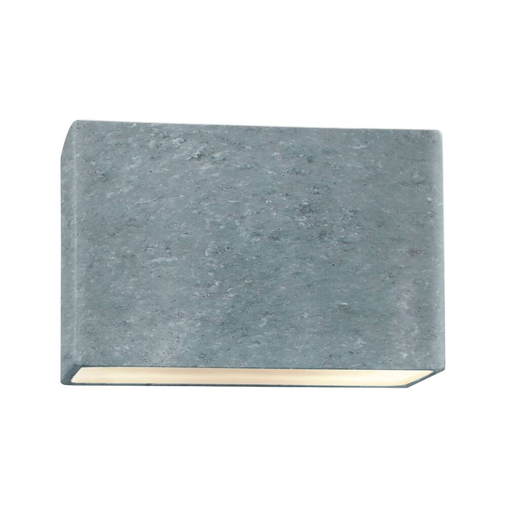 Justice Design Group Ambiance Really Big ADA Outdoor Ceramic Rectangle Wall Sconce with Open Top & Bottom