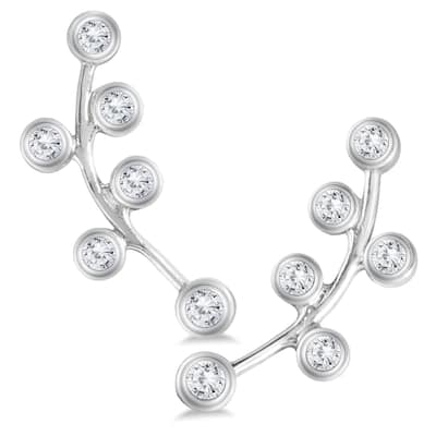 Marquee 1/4 Carat TW Diamond Bauble Earrings Set in 14K White Gold