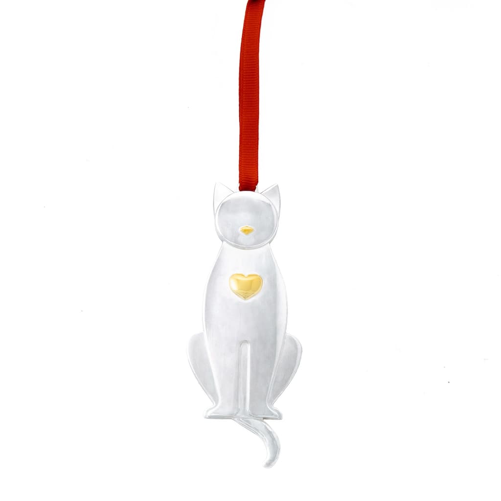 Nambe Kitty Christmas Ornament - 1.5" L x 4"H