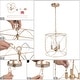 preview thumbnail 7 of 6, Cionar Modern Glam 3-light Chandelier Gold Cage for Kitchen Island LED Bulbs - D13" x H 74"