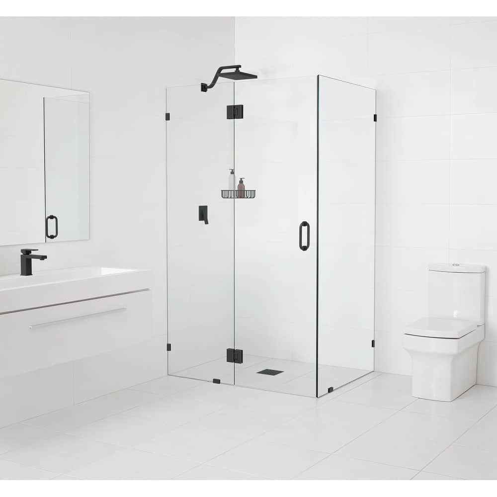 Glass Warehouse 78" x 60" x 36" Frameless 90 Degree Shower Enclosure - Glass Hinge